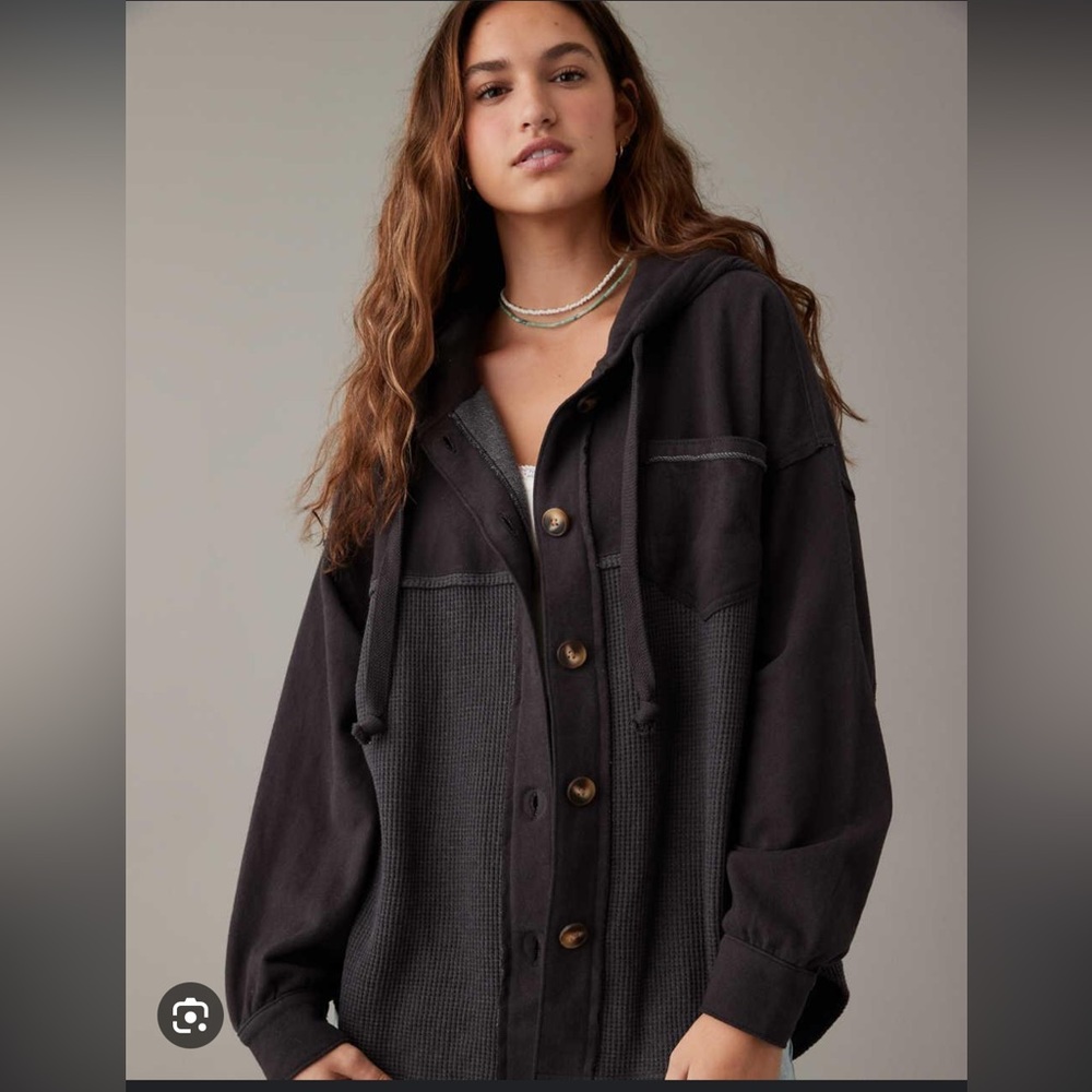 American Eagle Big Hug Hooded Shacket